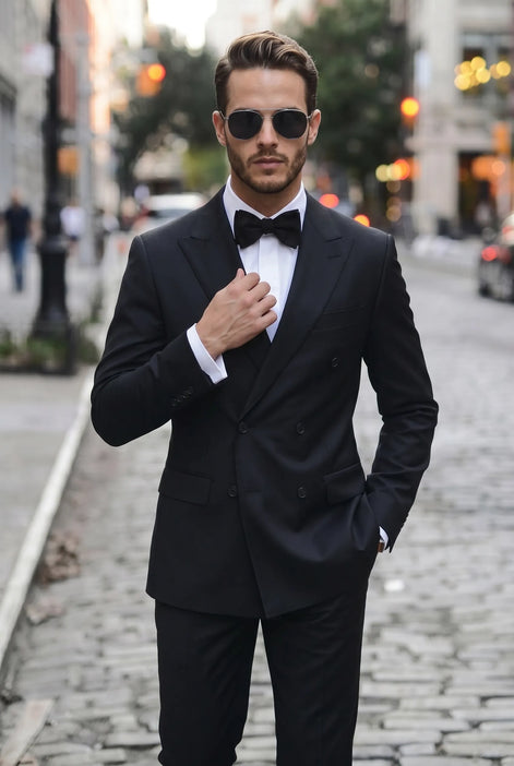 Caviar Crownline - Black Double-Breasted 2-Piece Suit