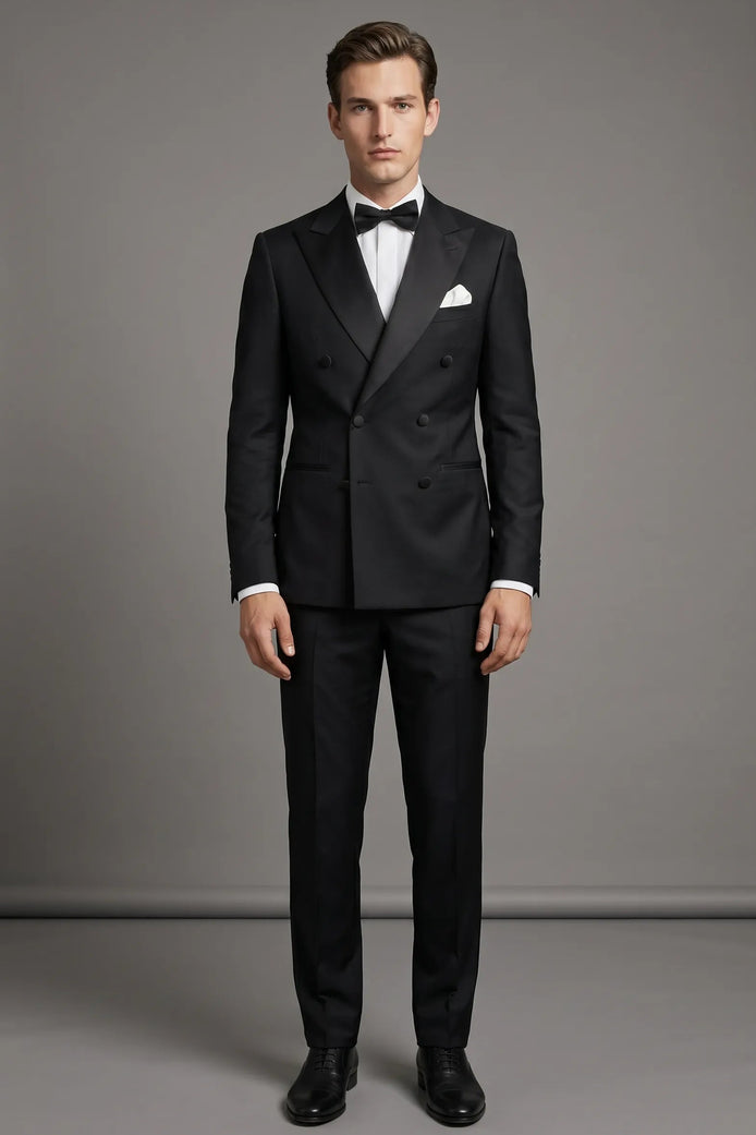 Caviar Crownline - Black Double-Breasted 2-Piece Suit
