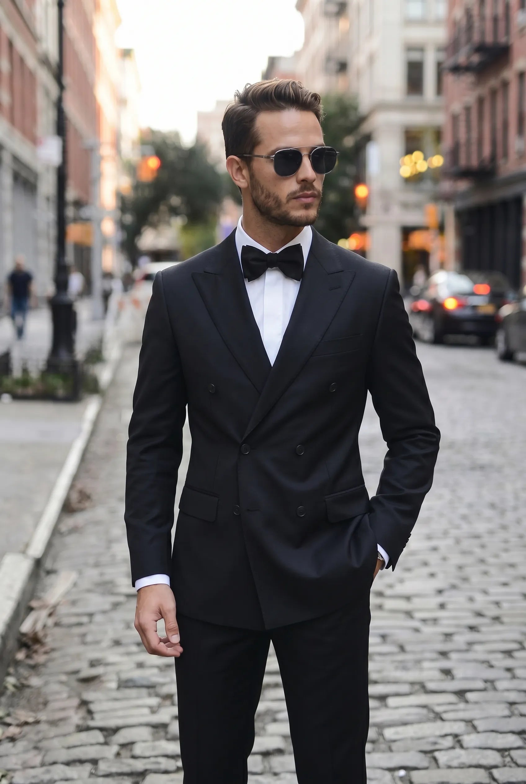 Caviar Crownline - Black Double-Breasted 2-Piece Suit