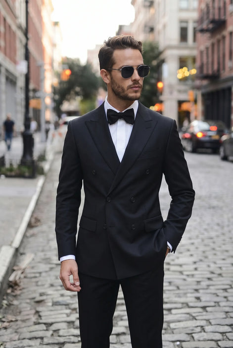 Caviar Crownline - Black Double-Breasted 2-Piece Suit