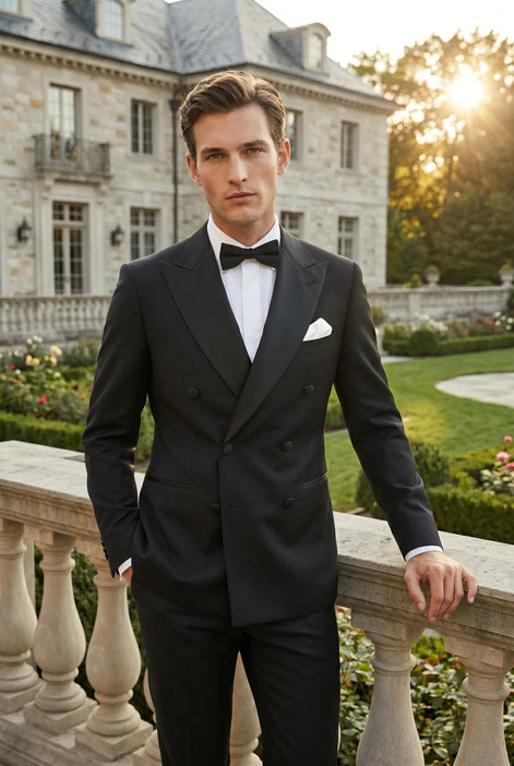 Caviar Crownline - Black Double-Breasted 2-Piece Suit