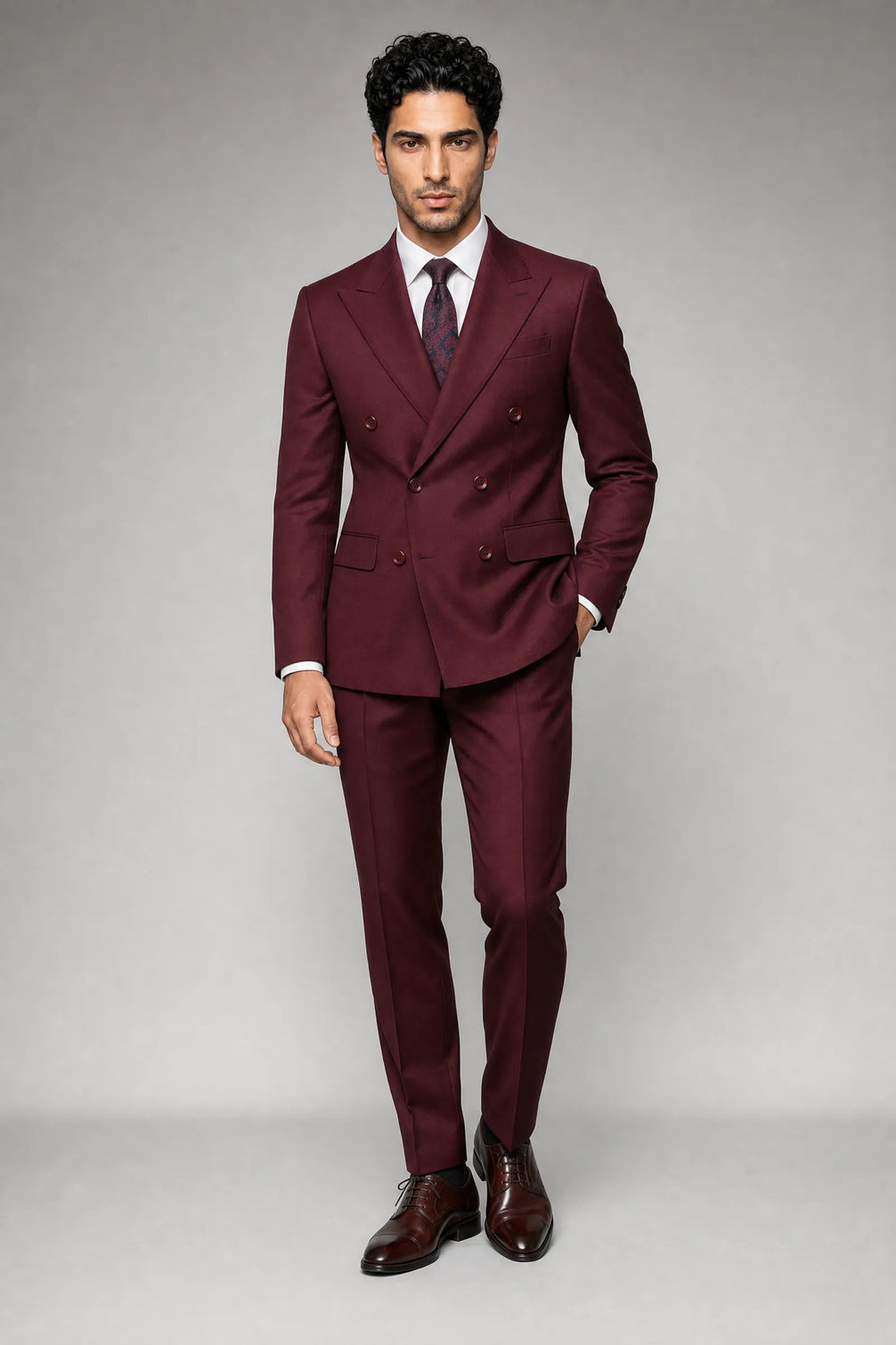 Claret Crownline - Burgundy Double-Breasted 2-Piece Suit - product image 9 | Nevo Suit