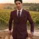 Claret Crownline - Burgundy Double-Breasted 2-Piece Suit