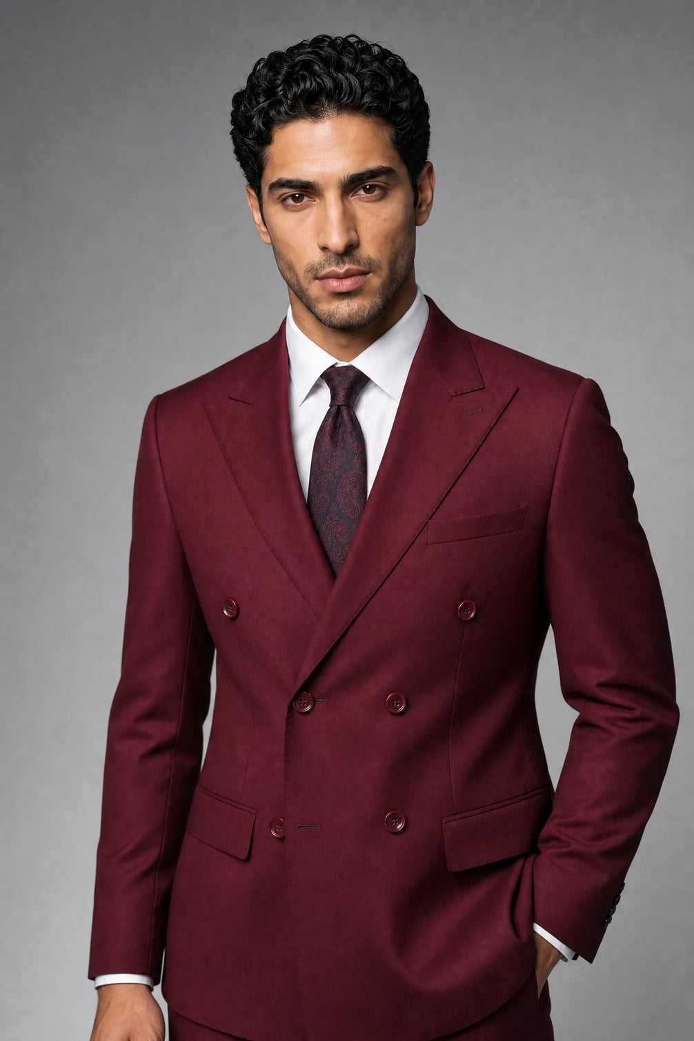 Claret Crownline - Burgundy Double-Breasted 2-Piece Suit - product image 11 | Nevo Suit
