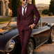 Claret Crownline - Burgundy Double-Breasted 2-Piece Suit