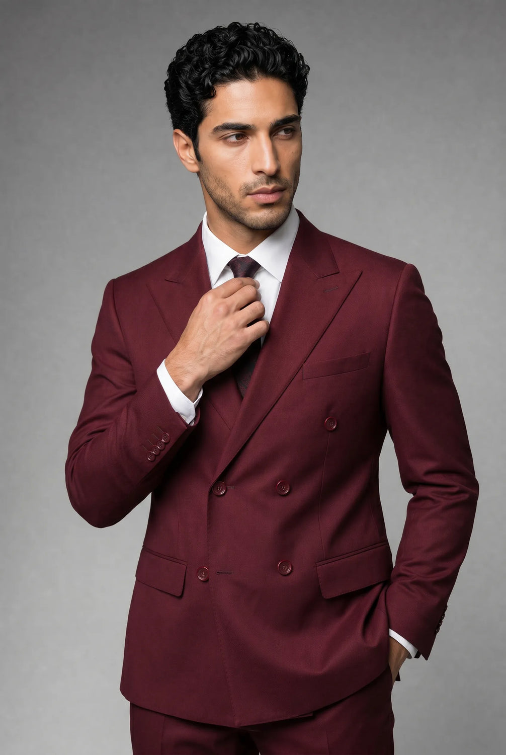 Claret Crownline - Burgundy Double-Breasted 2-Piece Suit - product image 10 | Nevo Suit