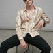 Saffron Note - Patterned Gold Mercerized Cotton Shirt