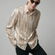 Saffron Note - Patterned Gold Mercerized Cotton Shirt