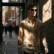 Saffron Note - Patterned Gold Mercerized Cotton Shirt