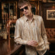 Saffron Note - Patterned Gold Mercerized Cotton Shirt