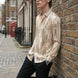 Saffron Note - Patterned Gold Mercerized Cotton Shirt