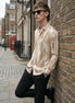 Saffron Note - Patterned Gold Mercerized Cotton Shirt