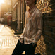 Saffron Note - Patterned Gold Mercerized Cotton Shirt