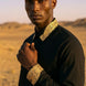 Sirocco Note - Gold Embroidered Collar Cotton Shirt