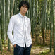 Alpine Note - Piped White Mercerized Cotton Shirt