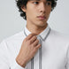 Alpine Note - Piped White Mercerized Cotton Shirt
