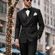 Carbon Prism - Black Jacquard & Diamond 2-Piece Tuxedo Set