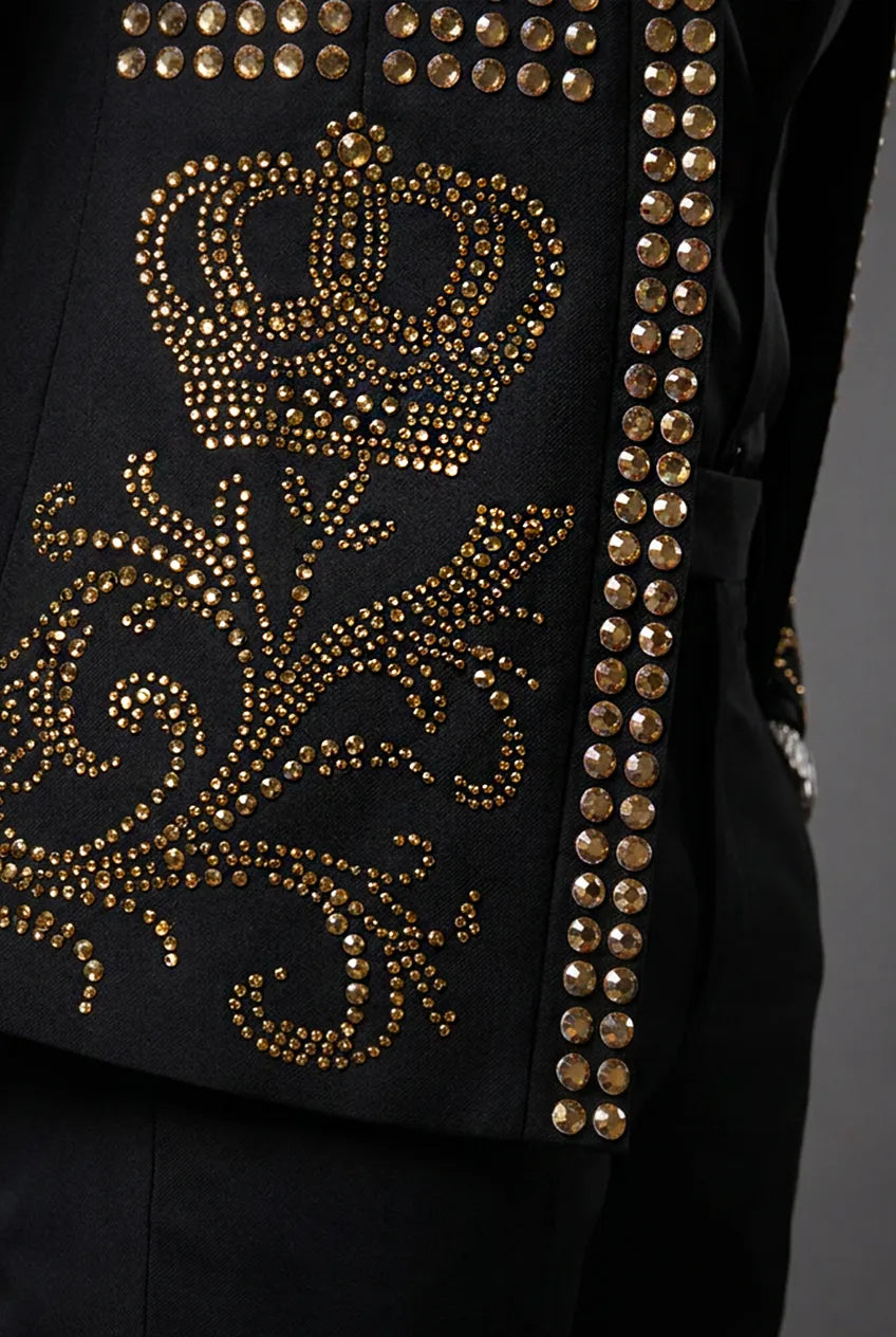 Diadem Pharaoh - Black & Gold Crown Crystal Dinner Jacket