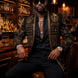 Diadem Pharaoh - Black & Gold Crown Crystal Dinner Jacket