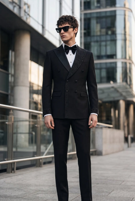 Umbra Paragon - Black Crystal Double-Breasted Tuxedo