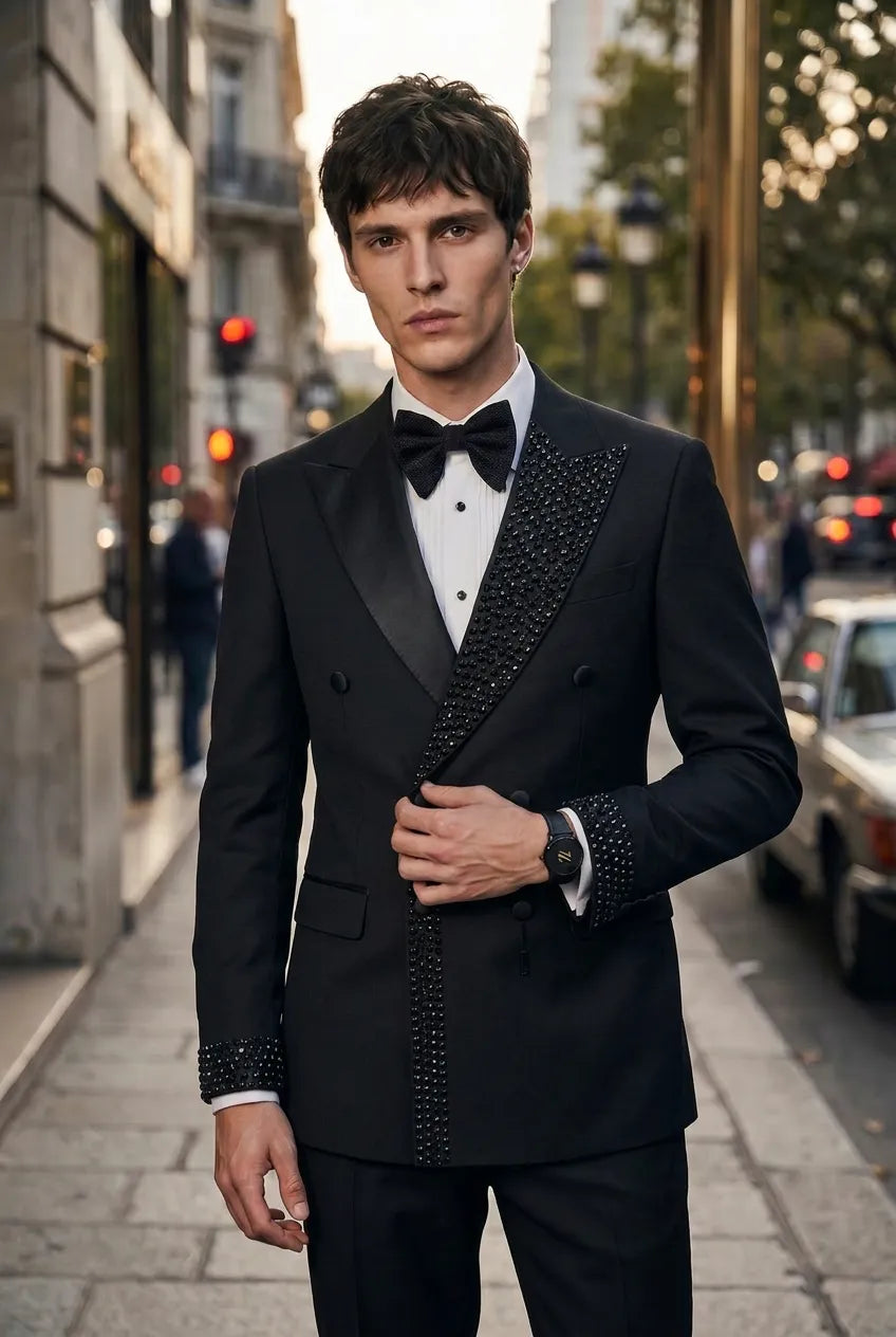 Umbra Paragon - Black Crystal Double-Breasted Tuxedo