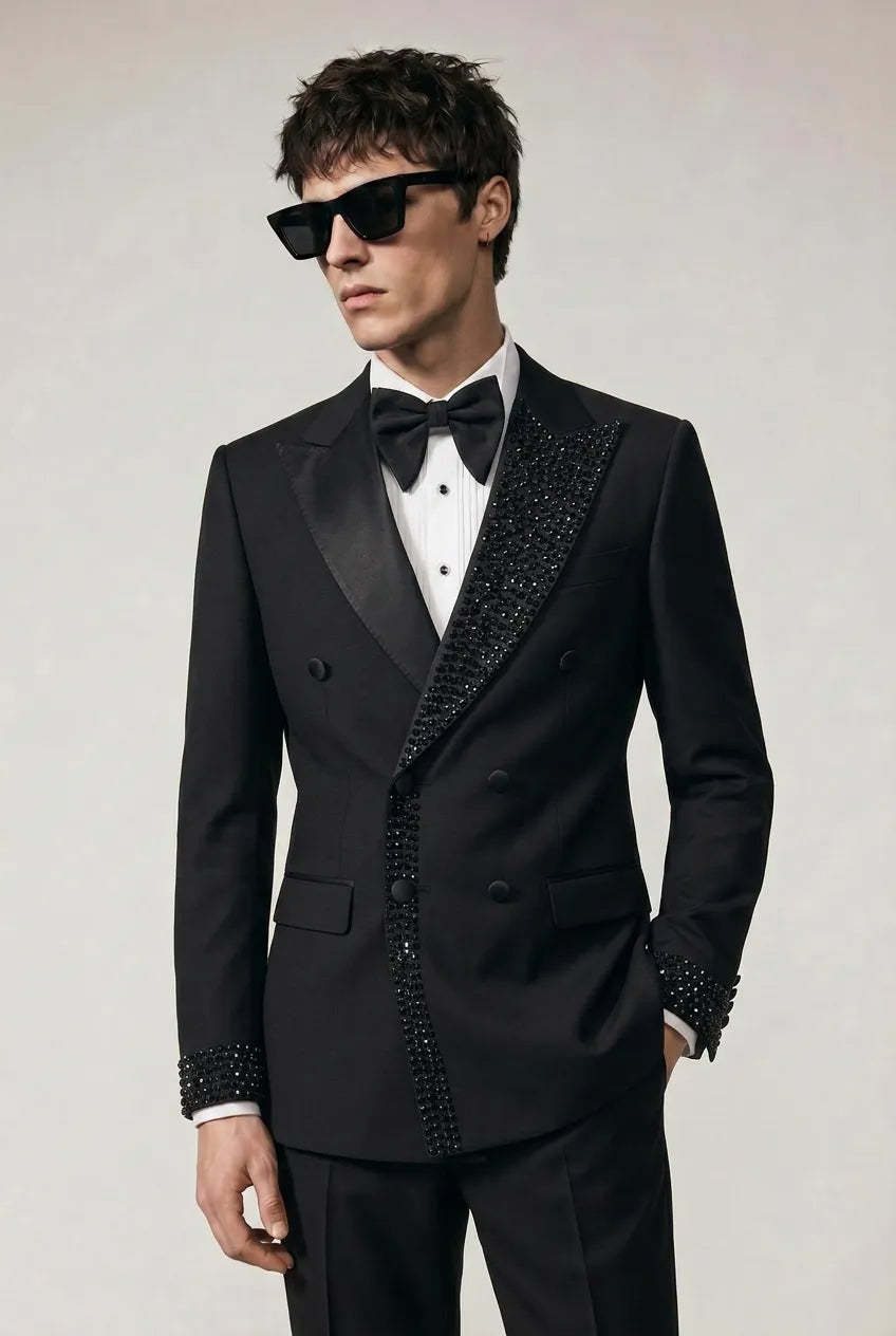 Umbra Paragon - Black Crystal Double-Breasted Tuxedo