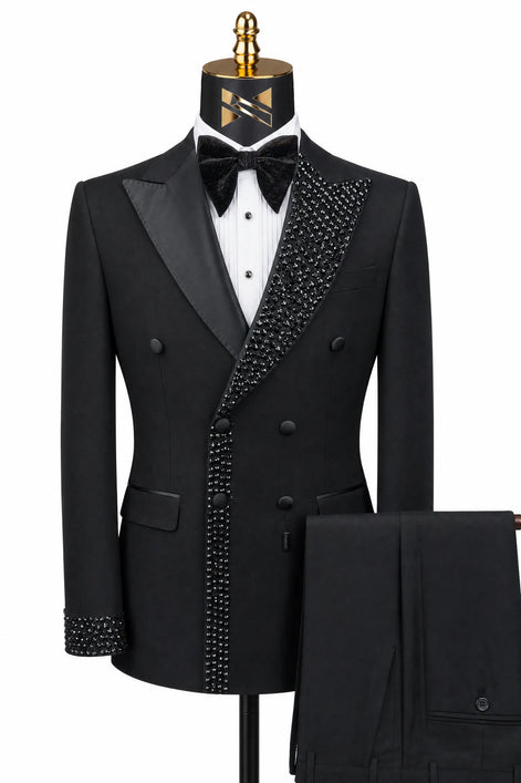 Umbra Paragon - Black Crystal Double-Breasted Tuxedo