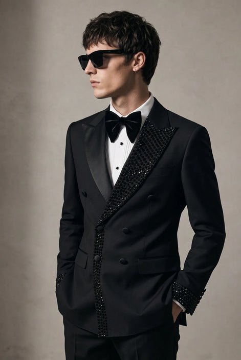Umbra Paragon - Black Crystal Double-Breasted Tuxedo