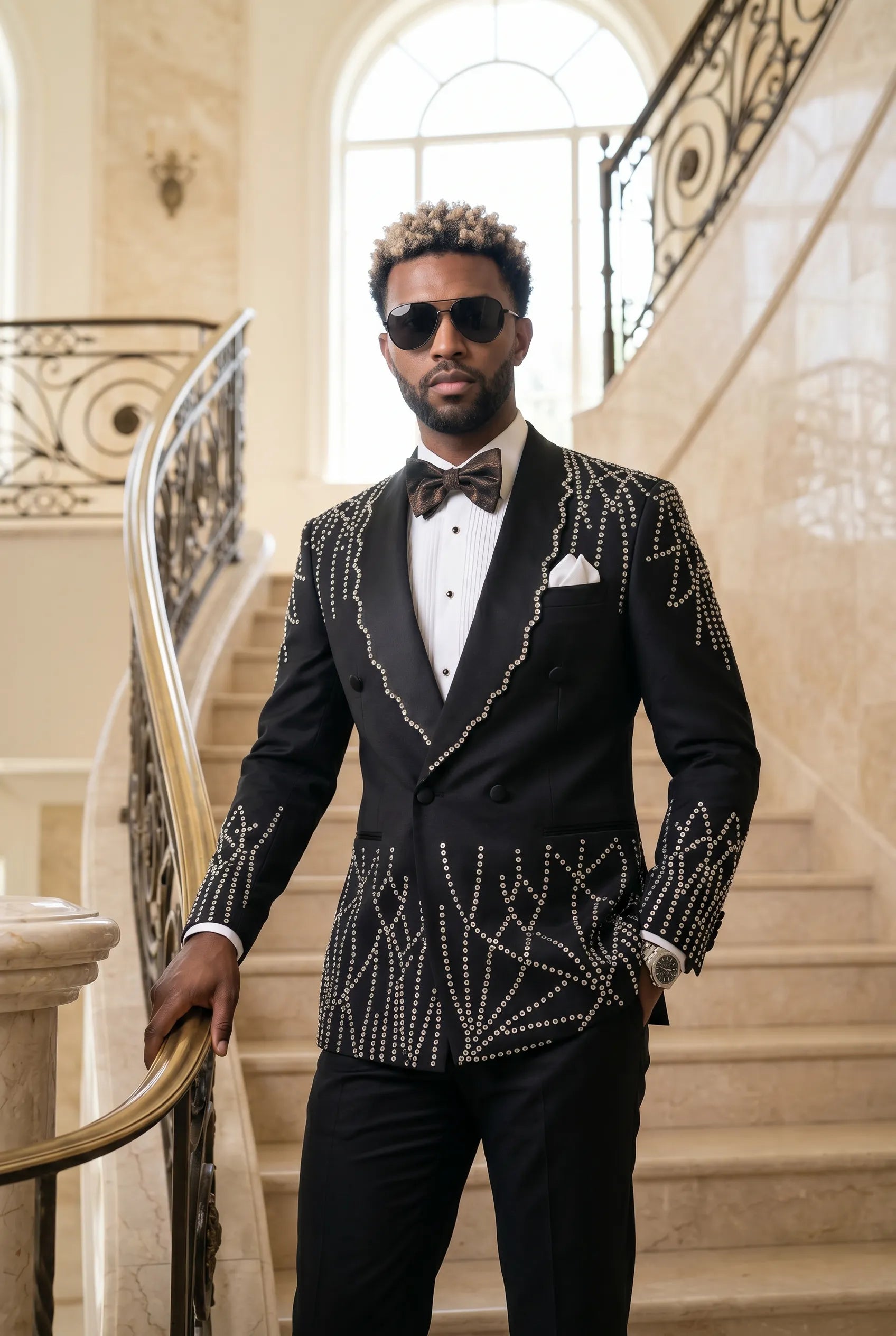 Aether Paradigm - Black Geometric Crystal Tuxedo