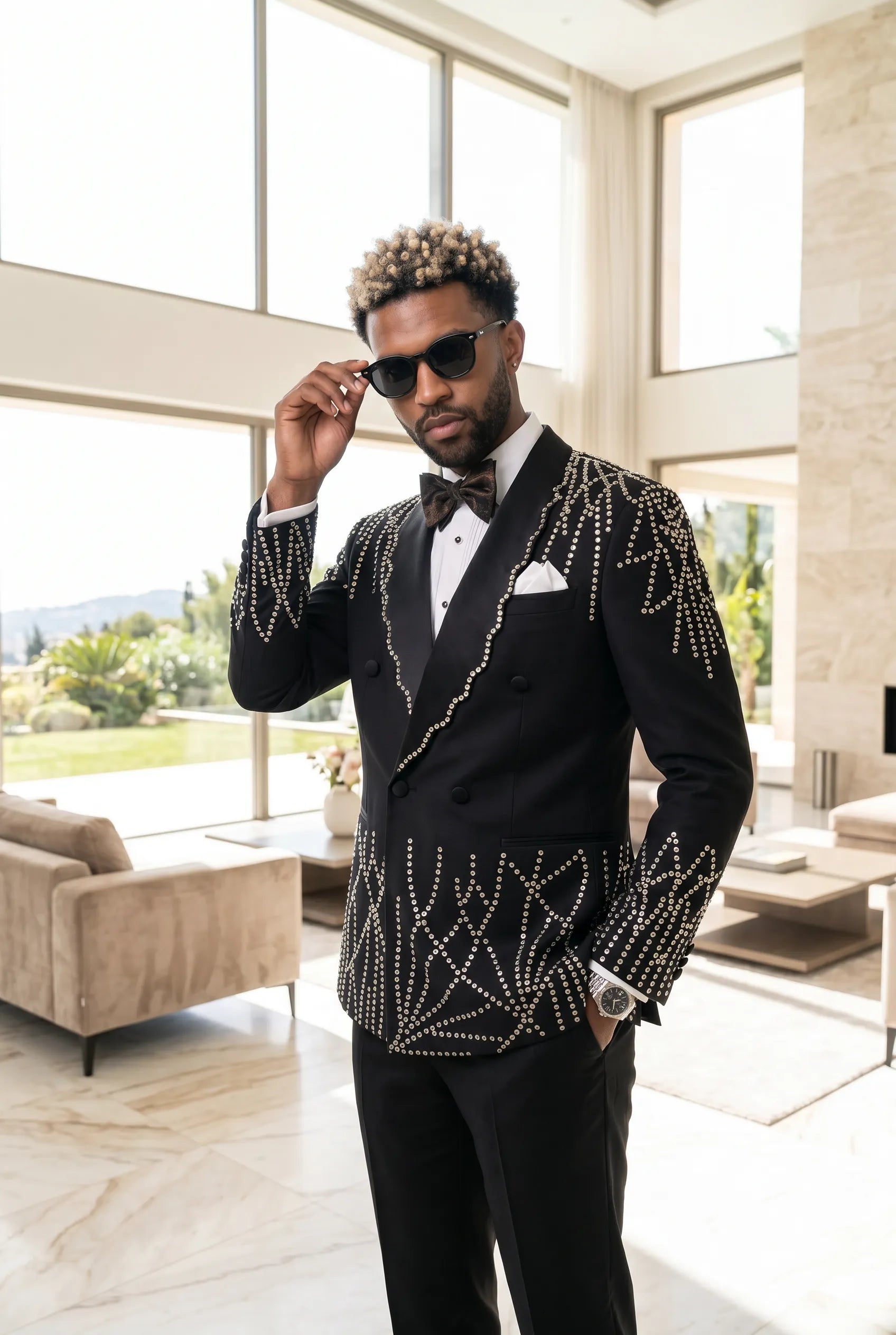 Aether Paradigm - Black Geometric Crystal Tuxedo