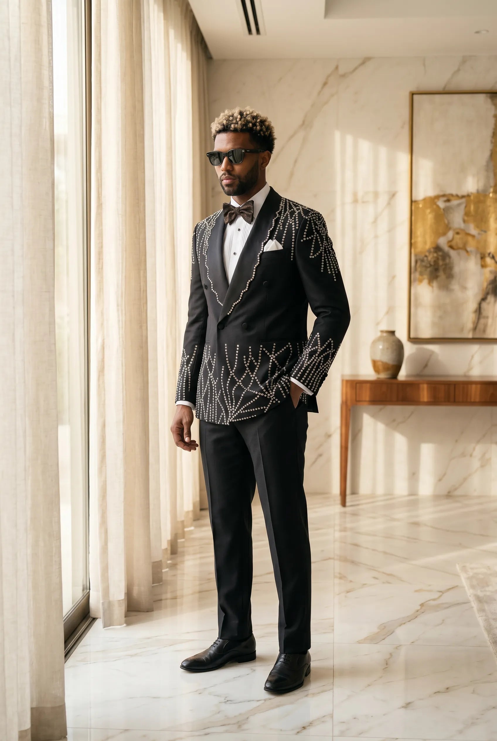 Aether Paradigm - Black Geometric Crystal Tuxedo