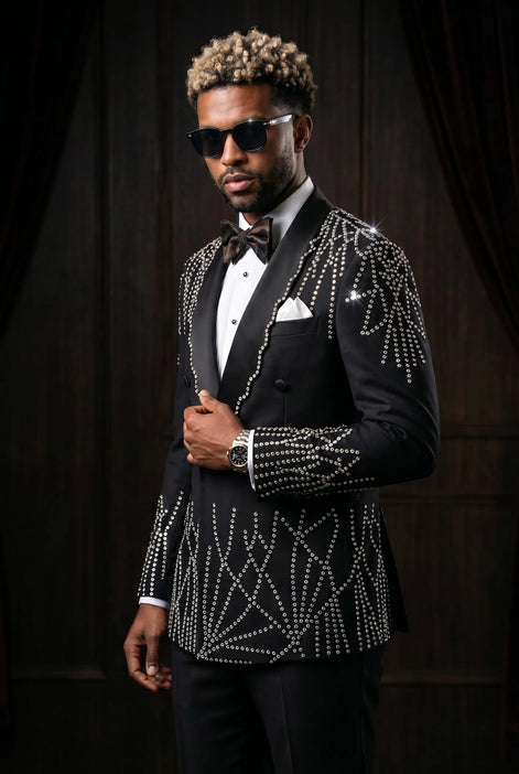 Aether Paradigm - Black Geometric Crystal Tuxedo