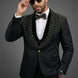 Jet Zenith - Black Jacquard & Heavy Crystal 3-Piece Tuxedo