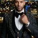 Jet Zenith - Black Jacquard & Heavy Crystal 3-Piece Tuxedo