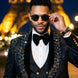 Jet Zenith - Black Jacquard & Heavy Crystal 3-Piece Tuxedo