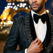Jet Zenith - Black Jacquard & Heavy Crystal 3-Piece Tuxedo