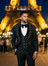 Jet Zenith - Black Jacquard & Heavy Crystal 3-Piece Tuxedo