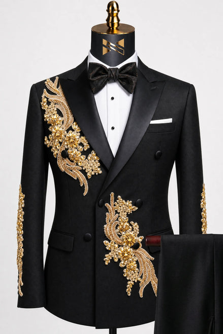 Aureus Overlord - Gold Crystal Double-Breasted Tuxedo