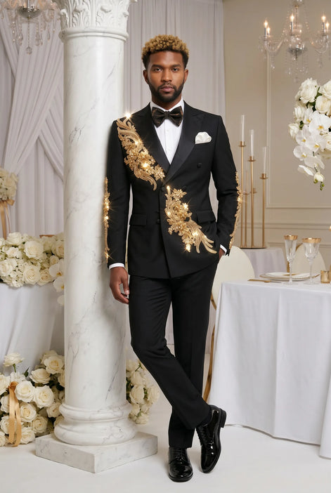 Aureus Overlord - Gold Crystal Double-Breasted Tuxedo