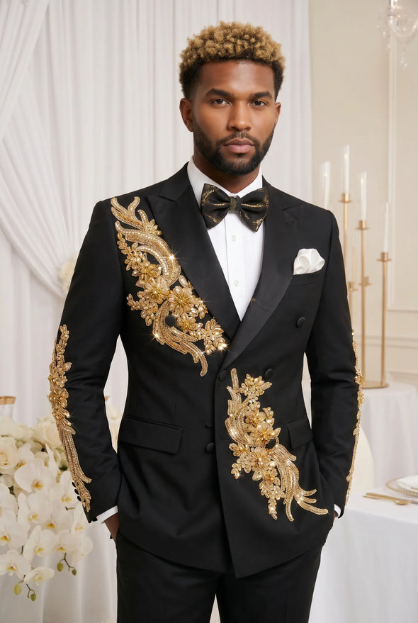 Aureus Overlord - Gold Crystal Double-Breasted Tuxedo
