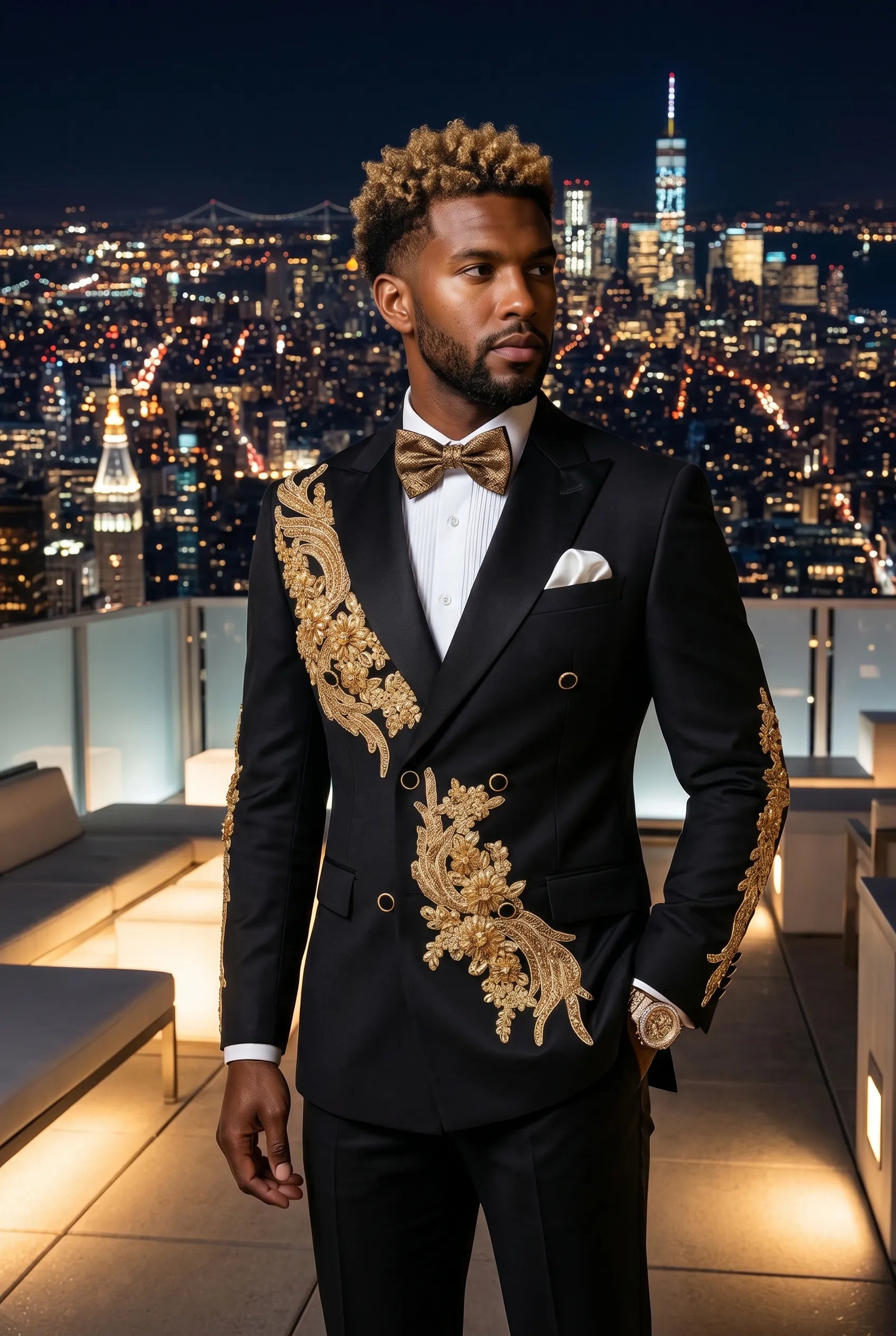 Aureus Overlord - Gold Crystal Double-Breasted Tuxedo