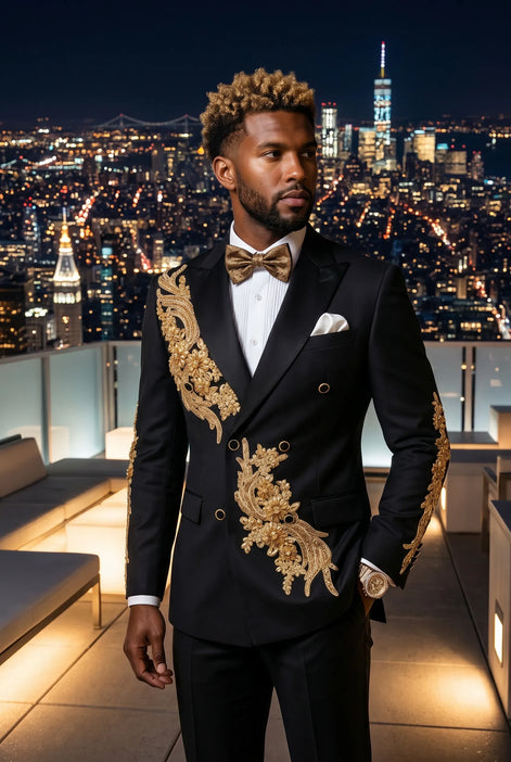 Aureus Overlord - Gold Crystal Double-Breasted Tuxedo