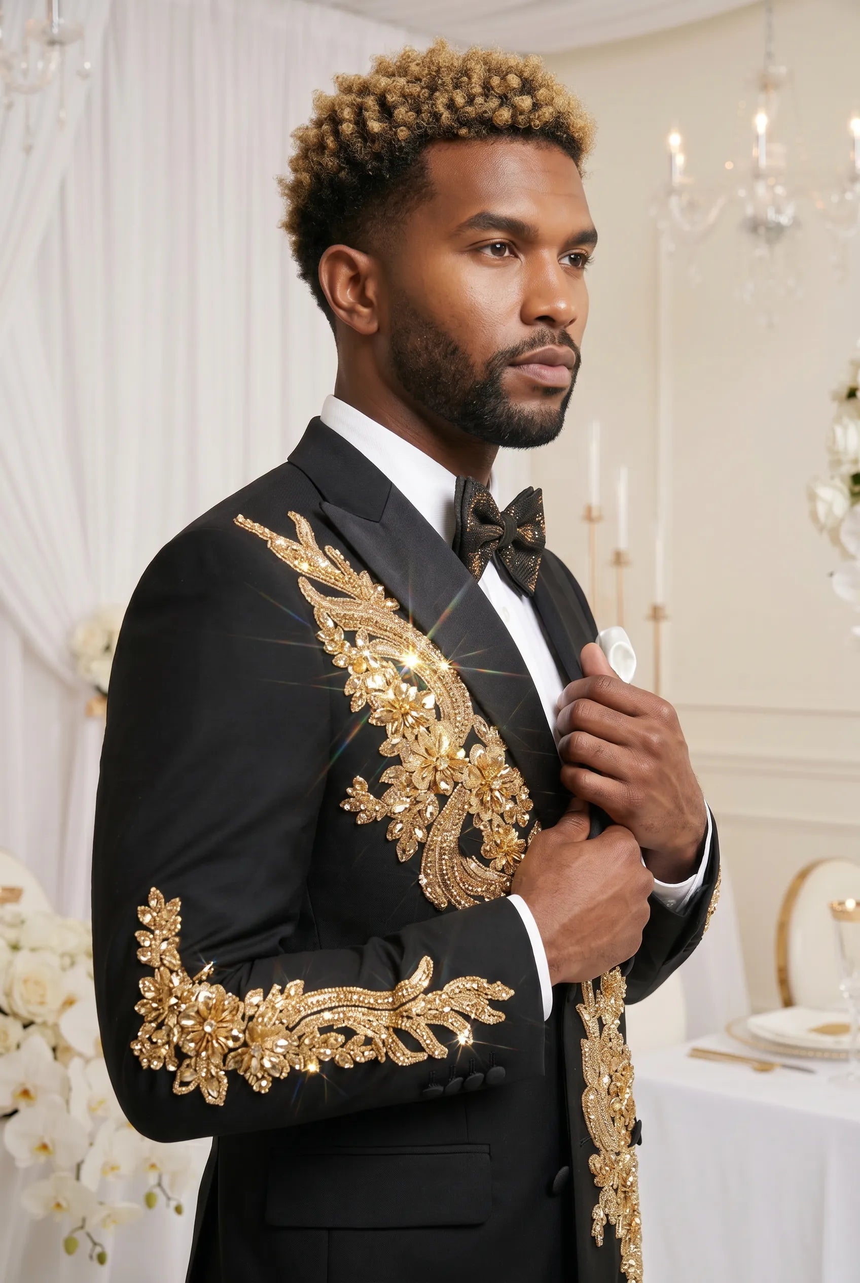 Aureus Overlord - Gold Crystal Double-Breasted Tuxedo