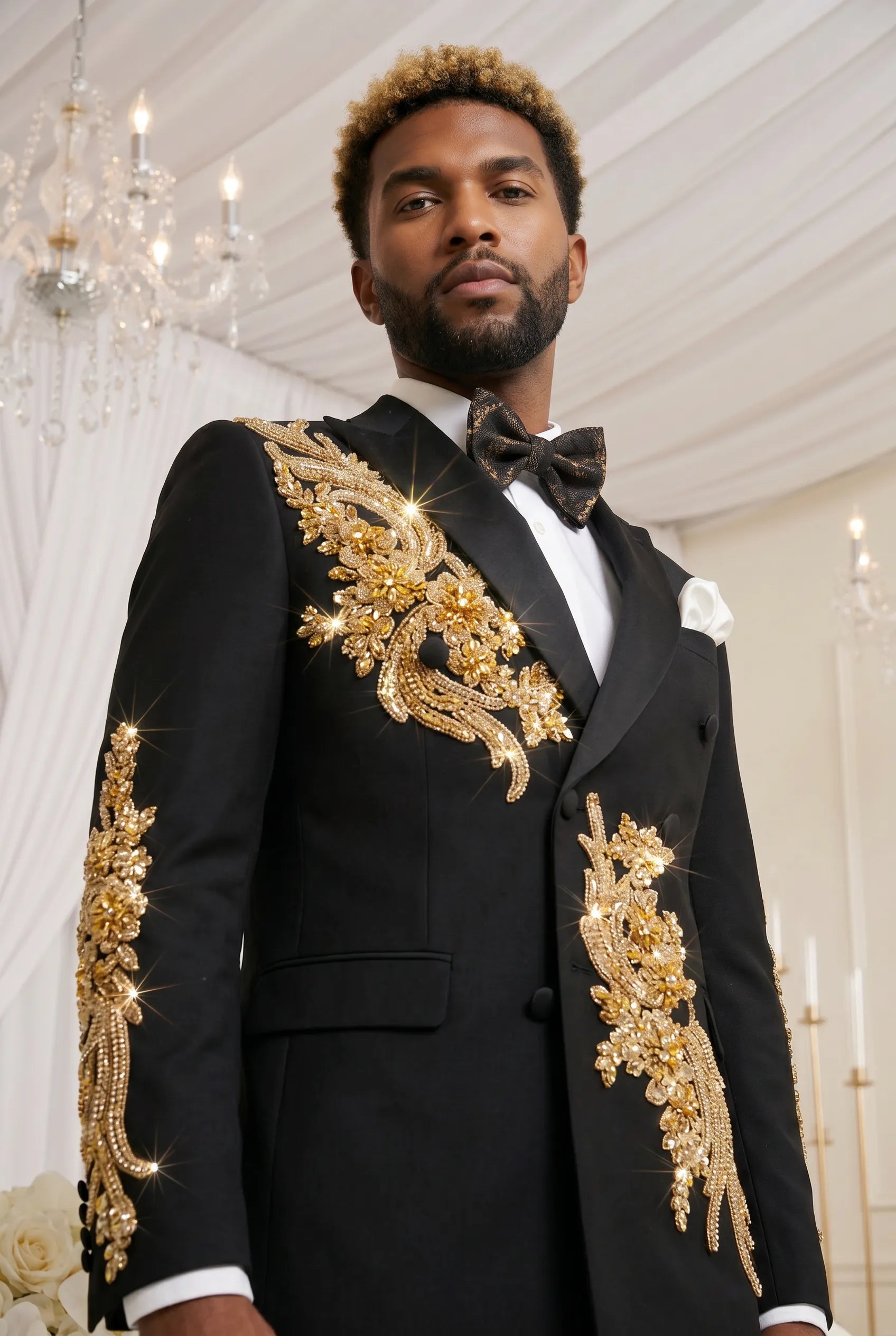 Aureus Overlord - Gold Crystal Double-Breasted Tuxedo