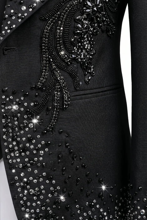 Stygian Prophecy - Black Beaded Vine 3-Piece Tuxedo