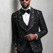 Stygian Prophecy - Black Beaded Vine 3-Piece Tuxedo