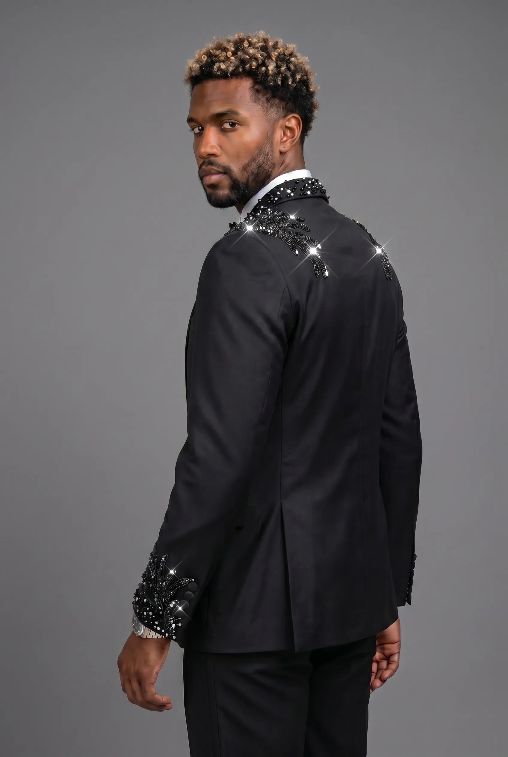 Stygian Prophecy - Black Beaded Vine 3-Piece Tuxedo