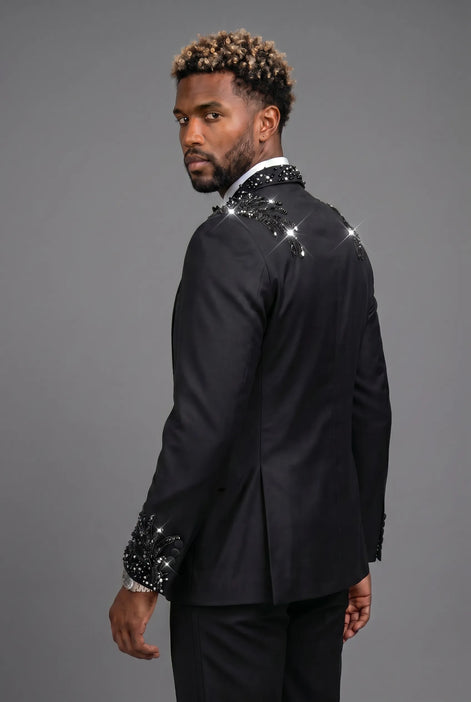 Stygian Prophecy - Black Beaded Vine 3-Piece Tuxedo