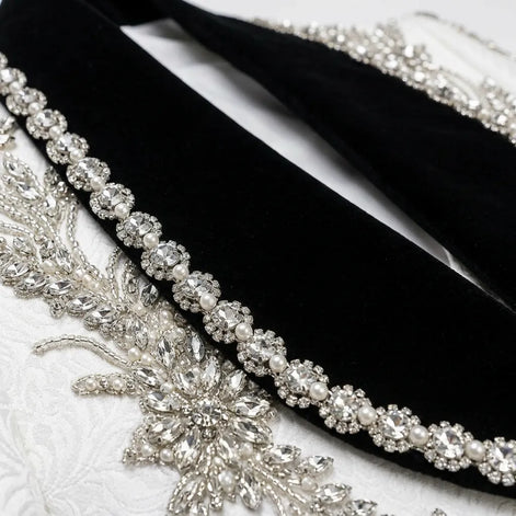 Diamond Empyrean - White Jacquard & Heavy Crystal 3-Piece Tuxedo