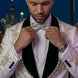 Diamond Empyrean - White Jacquard & Heavy Crystal 3-Piece Tuxedo